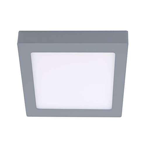 Cristalrecord Novo Plafón De Superficie Led Cuadrado, 20 W, Gris