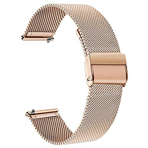 Cytech Correa para Amazfit Bip Pulsera, Amazfit Bip Lite Pulsera, Amazfit GTR 42mm Pulsera, Amazfit GTS 2 Pulsera, 20mm Malla de Acero Inoxidable Reemplazar Banda Pulsera (Oro Rosa)