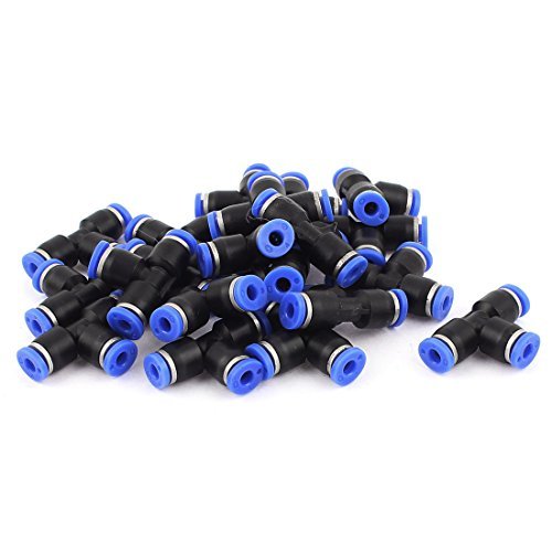 DealMux 20 piezas de 4mm forma de T Tee conector rápido de un toque Racores