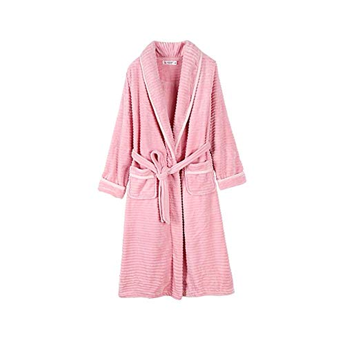 DFJU Albornoz Corto Suave Felpa Albornoz con Capucha Forrado De Sherpa Bata para Mujer Rosa, Chal con Capucha Cómodo (Talla: XL)