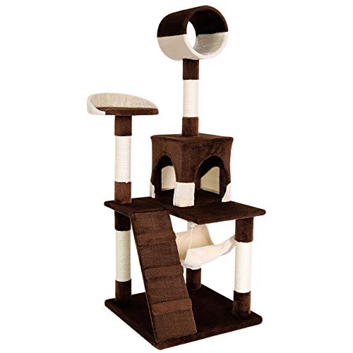 dibea Árbol rascador árbol para escalar árbol rascador para gatos Altura 133 cm marrón/beige