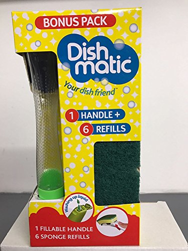 Dishmatic Bonus Pack 1 rellenables asa y 6 verde Esponja recargas