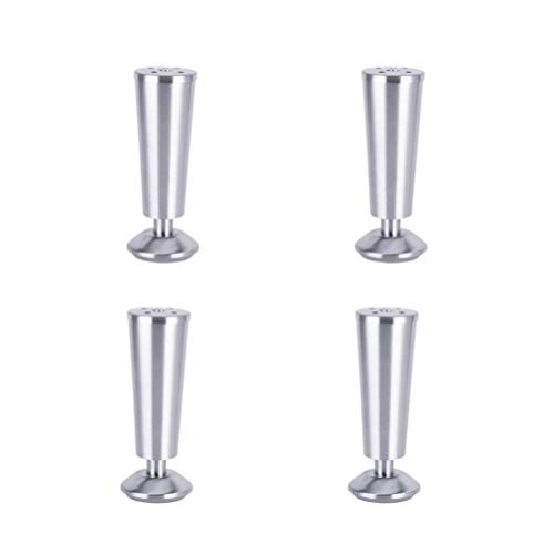 DOITOOL Juego de 4 Piezas de Patas de Muebles de Repuesto de 4 Patas de Sofá Patas de Repuesto de Acero Inoxidable Patas de Silla Antideslizantes en Forma de Taza para Gabinete Sofá Mesa (150 Mm)