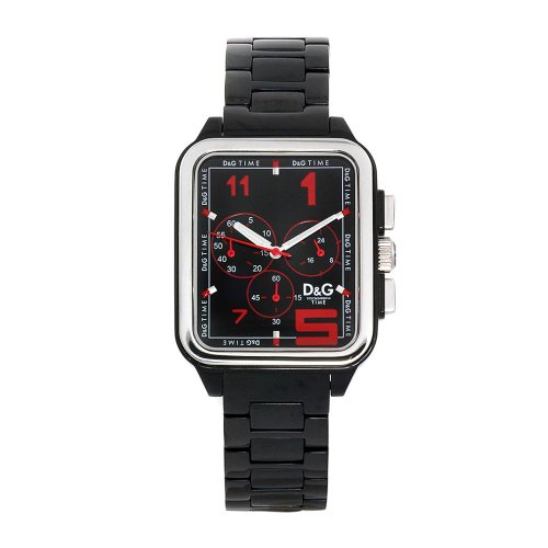 Dolce & Gabbana D&G - Reloj Manual para Hombre con Correa de Caucho, Color Negro