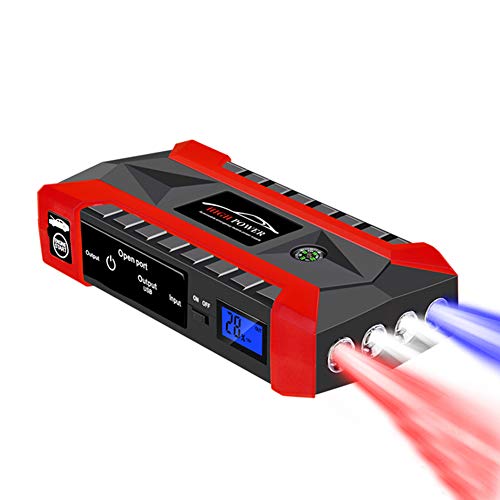 DOOK 12V Arrancador de Coches 1000A 20000/28000mAh, con Luz LED Carga Rápida Cable de Puente Inteligente, para 6.0L Motores de Gasolina o 5.0L de Diesel,20000mAh