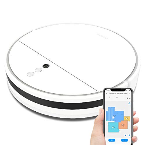 Dreame F9 Robot Aspirador, 2500PA Aspirador y Fregasuelos, Batería de 150 Minutos y Control de App para Suelos Duros, Alfombras y Pelo de Mascotas (Blanco)