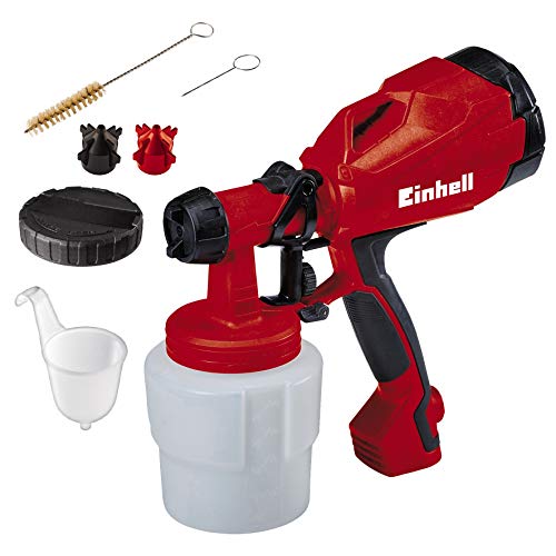 Einhell TC-SY 400 P 0.8L - Pulverizadores de pintura (Pintura, 0,8 L, 0,5 l/min, Negro, Rojo, 275 mm, 128 mm)