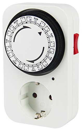 Electraline 59504 Programador Timer Manual semanal, Color Blanco