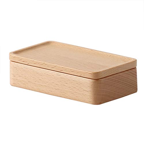 Escritorio multifunción Caja de regalo de madera, estante de almacenamiento de joyería para el hogar Desktopwooden Organizador Cajas de reloj Pendiente de almacenamiento Guardarropa Hombres Mujeres Vi