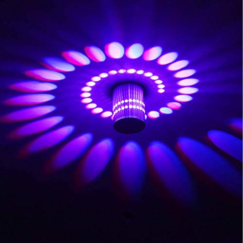 Espiral LED Plafón,Empotrable Lámpara De Techo,lámpara De Pared Para Pasillo Entrada Dormitorio Efecto De Luz De Fondo-Luz violeta-3W