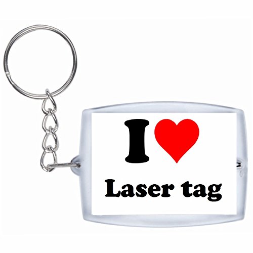 EXCLUSIVO: Llavero "I Love Laser tag" en Blanco, una gran idea para un regalo para su pareja, familiares y muchos más! - socios remolques, encantos encantos mochila, bolso, encantos del amor, te, amigos, amantes del amor, accesorio, Amo, Made in Germany.