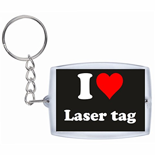 EXCLUSIVO: Llavero "I Love Laser tag" en Negro, una gran idea para un regalo para su pareja, familiares y muchos más! - socios remolques, encantos encantos mochila, bolso, encantos del amor, te, amigos, amantes del amor, accesorio, Amo, Made in Germany.