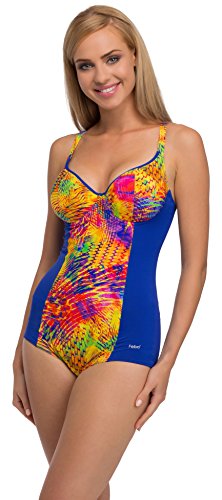 Feba Monokini Moldeador de Silueta Bañadores Trajes de Baño 1 Pieza Ropa Vestidos Playa Verano Mujer F34 2 (Patrón-321, EU Cup 80E / 40 = ES (Cup 95E / 42))