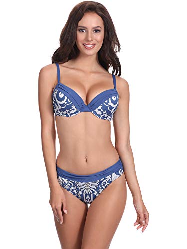 Feba Push-Up Bikinis Tops y Bragas Trajes de Baño Bañadores Ropa Verano Playa Piscina Mujer C1RL1V2RS4 (Patrón-425, EU Cup 80E/Bottom 40 (ES 95E/42))