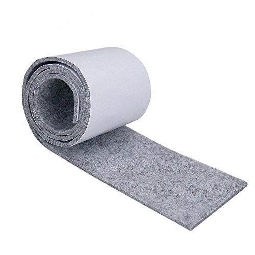 FOGAWA Rollo Cinta Fieltro Adhesivo Antideslizante 4MM Protector de Fieltro Muebles Almohadilla de Fieltro Protectoras Para Patas de Mesa para Madera Florero Piso Mesa Cama Armario 100 * 10 CM Gris