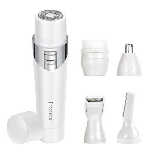 Frcolor Lady afeitadora eléctrica, 5 en 1 recargable Bikini recortador indoloro Facial Hair Remover para la cara cuerpo Hair Removal - Recortadora eléctrica, afeitadora de vello facial