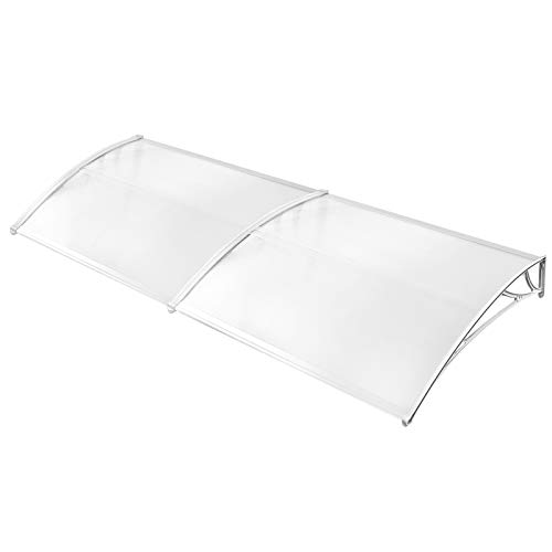 Froadp 300x90cm Exterior Toldo Marquesina de protección Impermeable para Terrazas Canopy(Blanco)