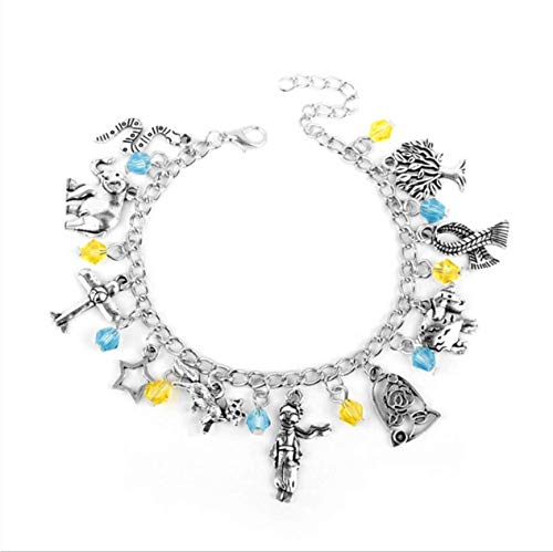 GDYX Pulsera De Encanto Tema Plata Corbata De Metal Pulsera Anillo De La Vida Da La Señora Principito