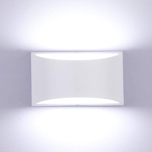 Glighone Apliques Pared Regulable, LED Lámpara de Pared Interior, Aplique de Pared Dormitorio Moderna, 10W Blanco Aluminio Arriba Abajo Iluminación para Pasillo Sala Estar, Blanco Frío