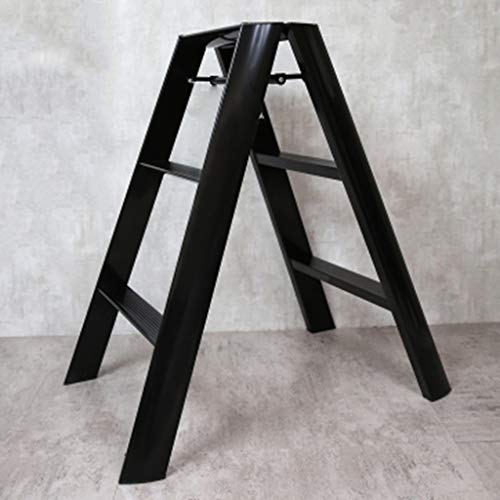 GLJJQMY Escalera retráctil Plegable de Aluminio Plataforma de Trabajo móvil multifunción Escalera retráctil Antideslizante Capacidad de 150 kg Bufanda (Color : Black)