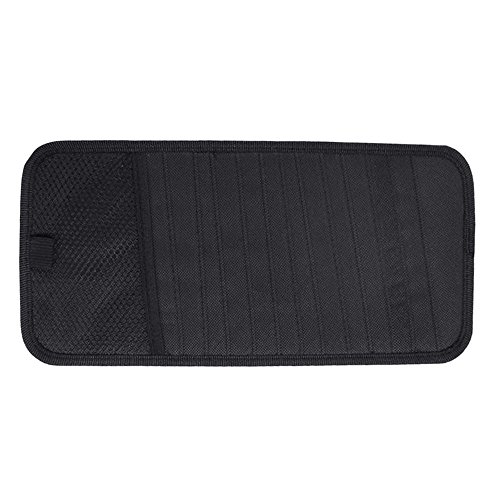 Gosear Universal Multifuncional Visera de sol de Auto Coche/CD Carpeta DVD Soporte Almacenamiento Bolsa Organizador de Casos,Negro