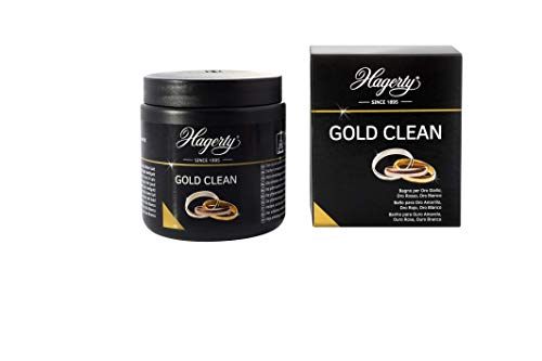 Hagerty Gold Clean BAÑO PARA ORO 170ml I Limpieza por inmersión eficaz para joyas de oro amarillo blanco rosa y rojo I Baño limpiador de joyas con cesta para renovar el brillo I Limpieza instantánea