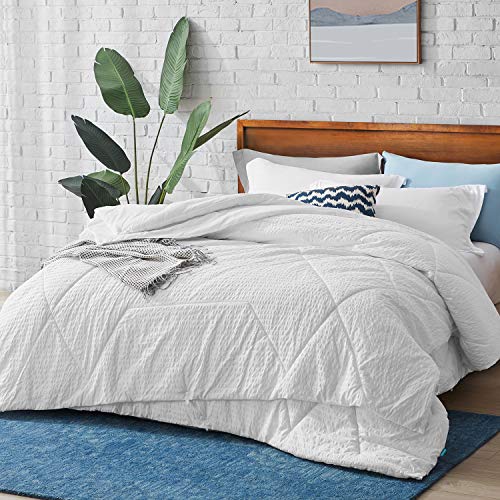 Hansleep Edredón Nórdico Dúo Cama 90, Relleno Nórdico 155x220 cm Caliente, Edredón Doble 4 Estaciones - 150gr+300gr Reversible de Fibra Antiácaros Suave y Hipoalérgico, Blanco