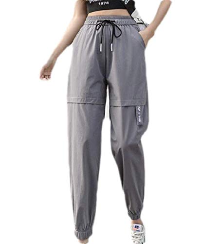 H&E - Pantalones deportivos con cordón para mujer Gris gris XS