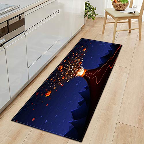 HLXX Alfombra roja Rectangular para Sala de Estar, Pasillo, área de Pasillo, Alfombra Antideslizante, Alfombrilla para Puerta de casa, Alfombrilla de Cocina A18 50x80cm