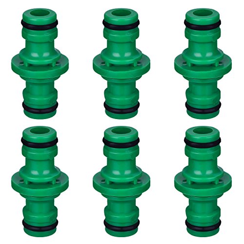 Hotop 6 Piezas Extensor Conectores de Manguera Doble Macho para Jardín Manguera Tubería Tubo (Verde)