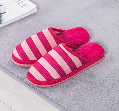 HUSHUI Espuma De Memoria CáLido Comodidad Pantuflas,Inicio Zapatillas Calientes Antideslizantes, trapeador de Piso Interior de Invierno-Rose Red_41-42,CáLido Pantuflas Memoria Espuma