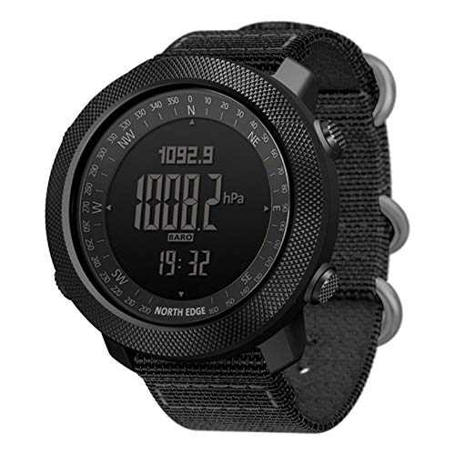 iBaste Reloj de hombre para hombre, reloj militar, deportivo, digital, para exteriores, correr, nadar, militar, multifunción, altímetro, barómetro, brújula, resistente al agua hasta 50 m