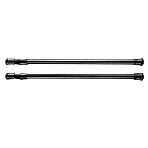 iiniim 2PCS Varilla de Tensión de Resorte Varilla para Cortina de Ducha de Baño Ajustables para Proyectos de Bricolaje Cocina Armario Estantería (Blanco+Negro+Marrón) Negro 30-50cm