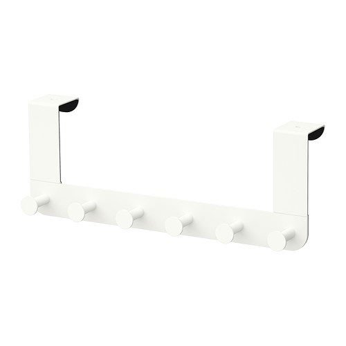 Ikea Enudden Perchero para Puerta, Acero, Blanco, 37x6x5 cm