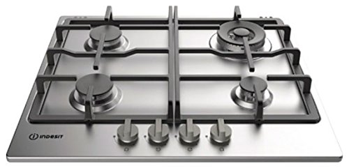 Indesit THP 642 W/IX/I RU Integrado Encimera de gas Acero inoxidable hobs - Placa (Integrado, Encimera de gas, Acero inoxidable, 1000 W, Alrededor, 4,5 cm)