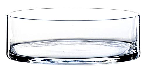 INNA-Glas Recipiente de Cristal cilíndrico Vera, Transparente, 8cm, Ø 25cm - Florero Decorativo - Jarrón de Vidrio