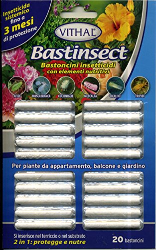 INSECTICIDA SISTÉMICO PARA PLANTAS ORNAMENTALES"BASTINSECT" PAQUETE DE 20 PALOS.