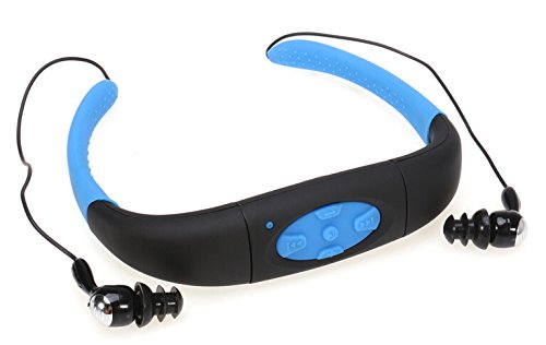 IPX8 Prueba de Agua Mp3 Impermeable estéreo de Alta fidelidad música Mp3 del Receptor de Cabeza del Jugador de la Memoria 8GB Sporting Auriculares con Radio FM y batería Recargable para la natación