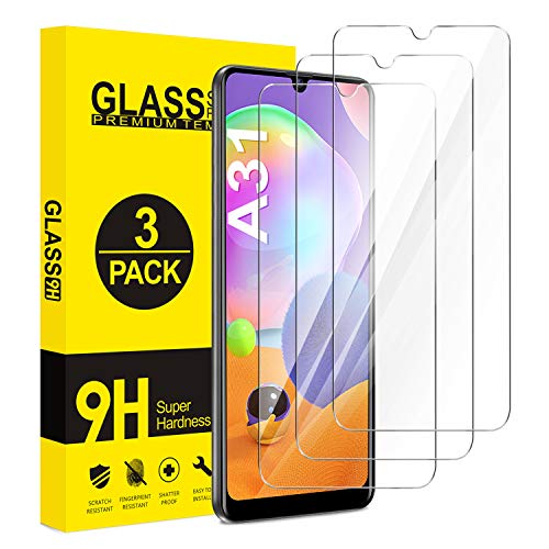 ivencase [3 Pack Protector de Pantalla para Samsung Galaxy A31, Cristal Templado [9H Dureza] [Alta Definicion] Protector Pantalla para Samsung Galaxy A31 Cristal Vidrio Templado Premium