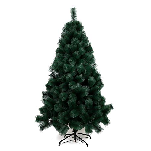 JHCHA Hermoso Árbol de Navidad Artificial con Soporte Metálico Medidas 60-210cm Fácil Montaje, Natural Material PVC rbol de Navidad Árbol Grande de Plata Blanca con Soporte de Metal