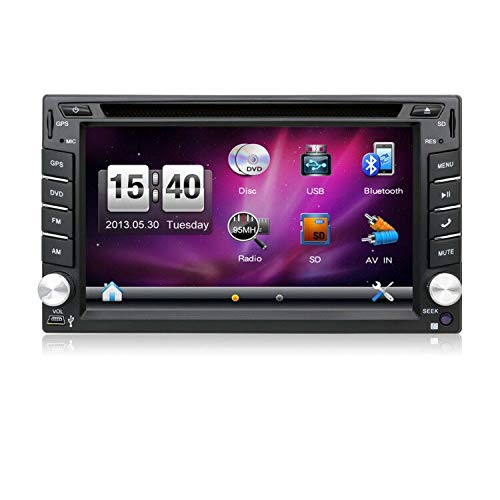 JOYX 2 DIN Autoradio Universal Estereo Navegacion | 6.2 Pulgadas | Libre Cámara Trasera | Soporte Mirrorlink Multicolor illumination GPS Volante Bluetooth USB SD DVD | 8 GB Map Card