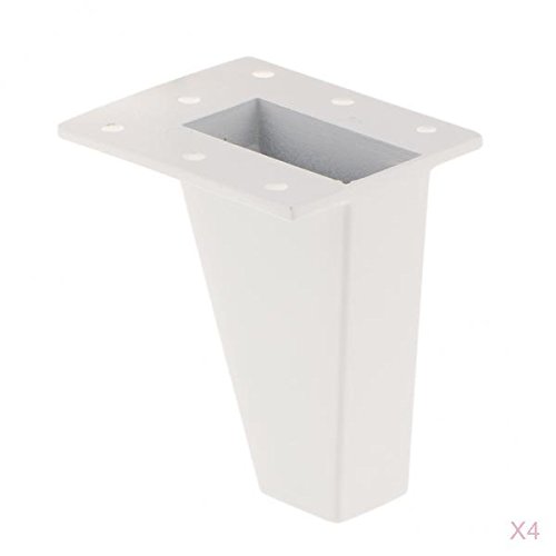 Juego De 4 Patas De Repuesto De Aluminio Para Patas Cuadradas De Muebles, Base 70x60mm / 2.76x2.3inch - Blanco, 8cm