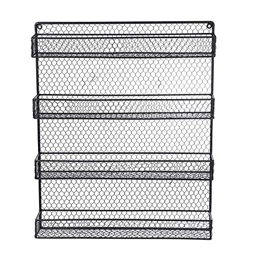 KAYBELE Spice Racks 4 Capas Soporte de Especias montado en la Pared Cocina Puerta Puerta Almacenamiento Rack Space Saving