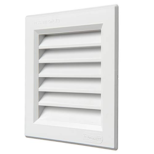 La Ventilazione G1414B - Rejilla de ventilación cuadrada de plástico, tamaño 140 x 140 mm, empotrable, color blanco