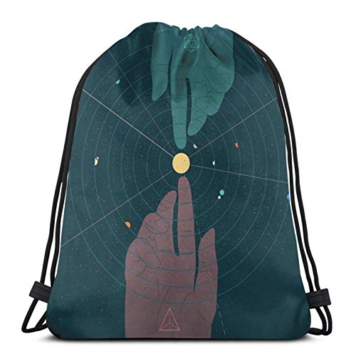 LAKILAN Bolsa De Playa,Bolsos De Gimnasio,Drawstring Bolso,Mochila Con Cordón Piso Del Universo Paralelo