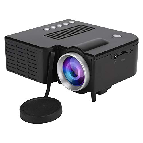 Lazmin Proyector portátil, Proyector doméstico Mini HD 1080P Eddy Air Duct + Ventilador UC28c + Radiador de Aluminio(Negro)