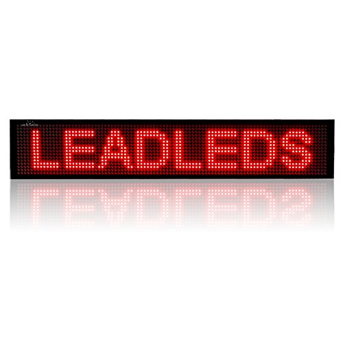 Leadleds LED Display ultra delgado diseño P5mm 16X96 píxeles SMD programable desplazamiento de mensaje de signo bordo, el software de PC mensajes de cambio (rojo)