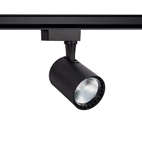 LEDKIA LIGHTING Foco LED Bron Negro 20W para Carril Monofásico Blanco Cálido 3000K