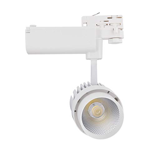 LEDKIA LIGHTING Foco LED Dora 30W Blanco para Carril Trifásico Blanco Cálido 3000K