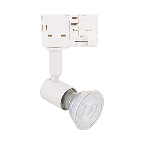 LEDKIA LIGHTING Foco Portalámparas de Carril Trifásico para Bombilla GU10 Blanco